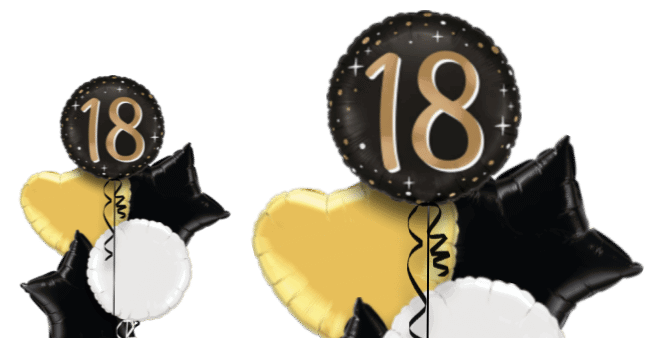 18 Gold and Black Balloon