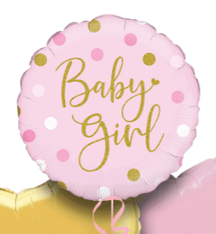 Baby Girl Pink Dots Balloon