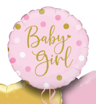 Baby Girl Pink Dots Balloon