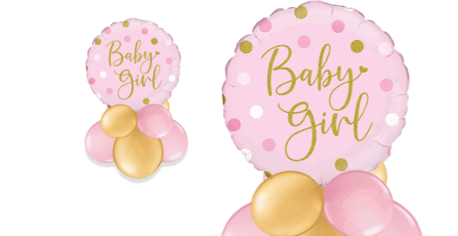 Baby Girl Pink Dots Balloon