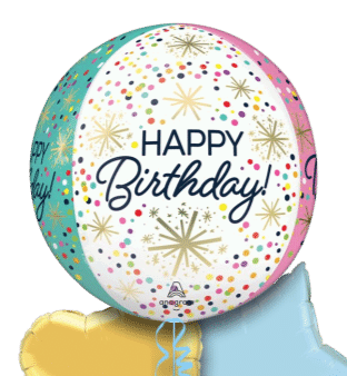 Birthday Stars and Confetti Orbz Balloon