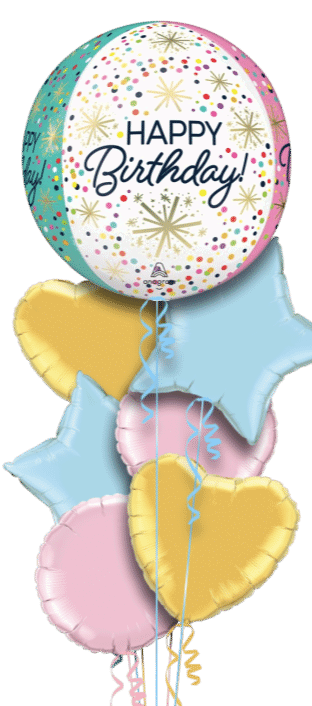 Birthday Stars and Confetti Orbz Balloon