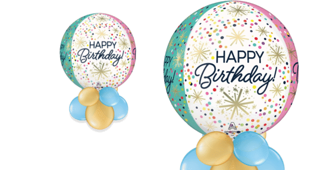 Birthday Stars and Confetti Orbz Balloon