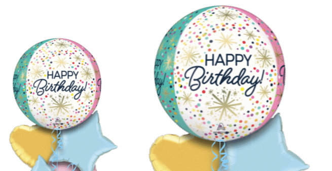 Birthday Stars and Confetti Orbz Balloon
