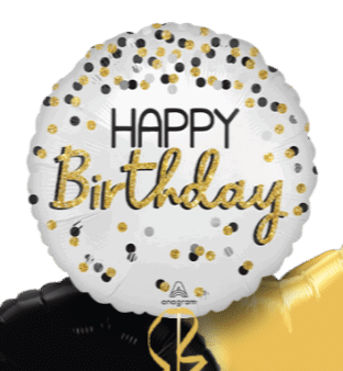 Birthday Gold Confetti Balloon