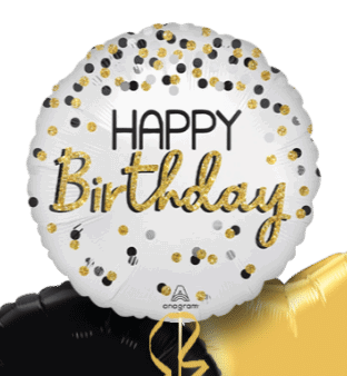 Birthday Gold Confetti Balloon
