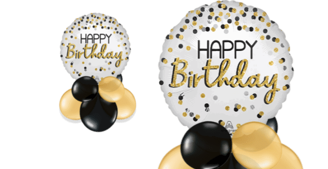 Birthday Gold Confetti Balloon