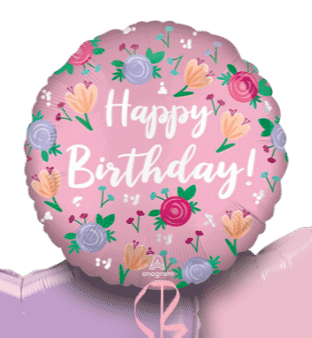 Birthday Pink Garden Balloon