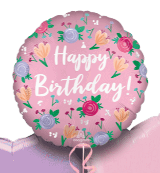 Birthday Pink Garden Balloon