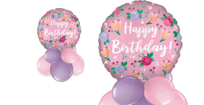 Birthday Pink Garden Balloon