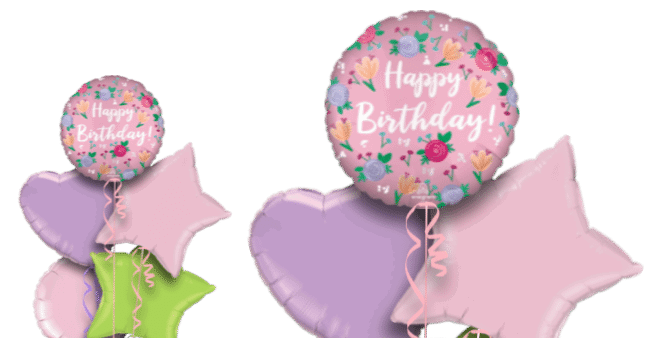 Birthday Pink Garden Balloon