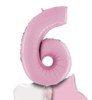Pastel Pink Big 6 Balloon