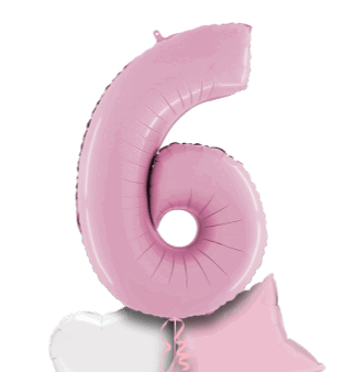 Pastel Pink Big 6 Balloon