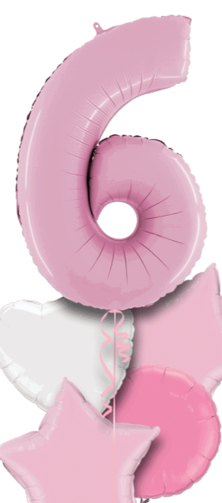 Pastel Pink Big 6 Balloon