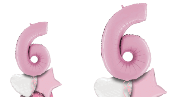 Pastel Pink Big 6 Balloon