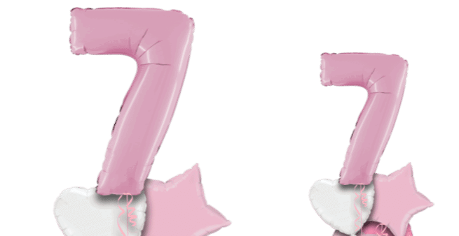 Pastel Pink Big 7 Balloon
