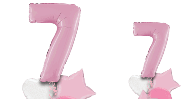 Pastel Pink Big 7 Balloon