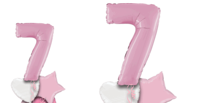 Pastel Pink Big 7 Balloon