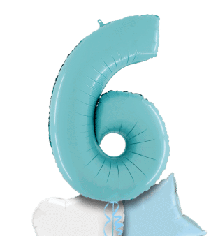 Pastel Blue Big 6 Balloon