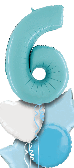 Pastel Blue Big 6 Balloon