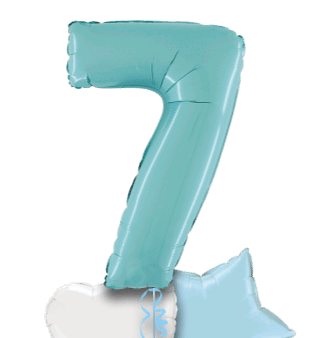 Pastel Blue Big 7 Balloon