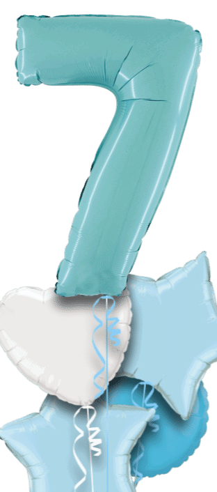 Pastel Blue Big 7 Balloon