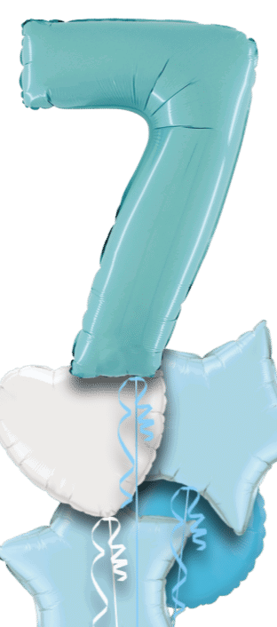 Pastel Blue Big 7 Balloon