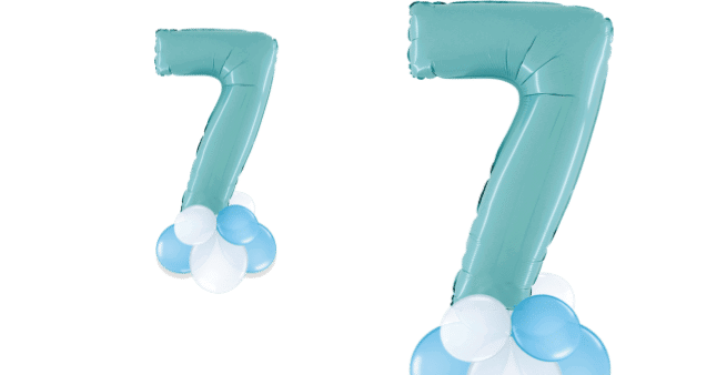 Pastel Blue Big 7 Balloon