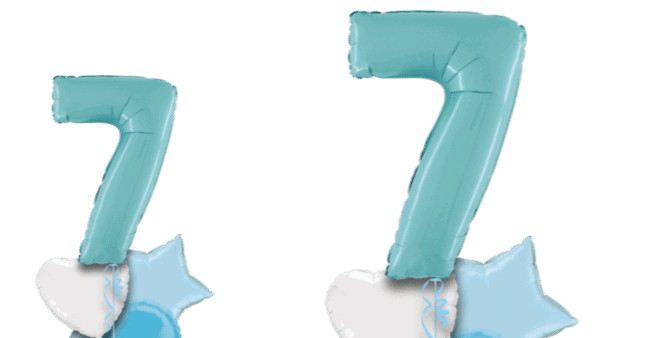 Pastel Blue Big 7 Balloon