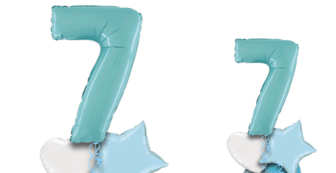 Pastel Blue Big 7 Balloon