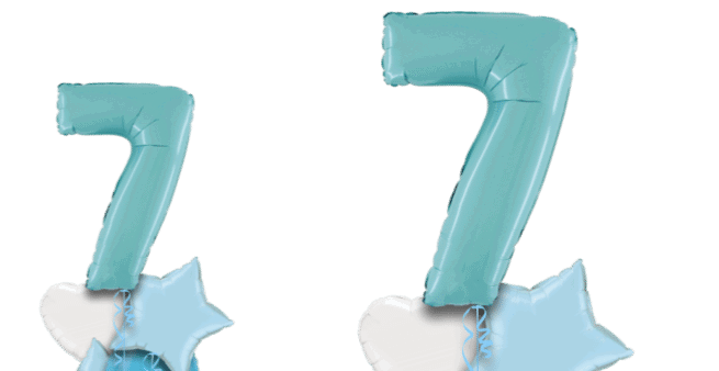 Pastel Blue Big 7 Balloon