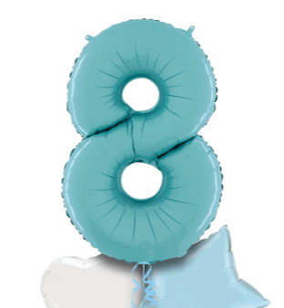 Pastel Blue Big 8 Balloon