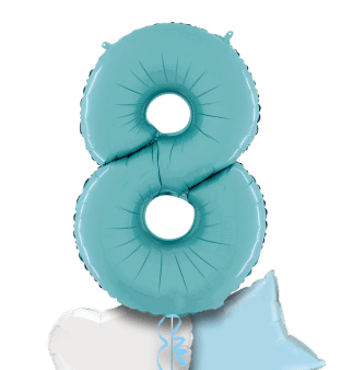 Pastel Blue Big 8 Balloon