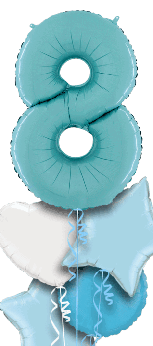 Pastel Blue Big 8 Balloon