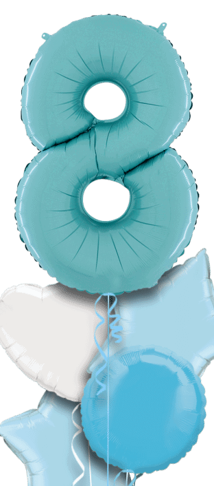 Pastel Blue Big 8 Balloon