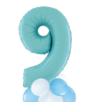 Pastel Blue Big 9 Balloon