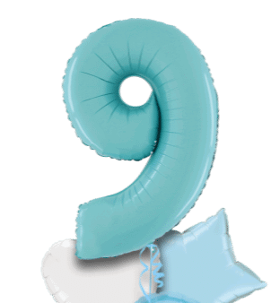 Pastel Blue Big 9 Balloon