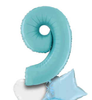 Pastel Blue Big 9 Balloon