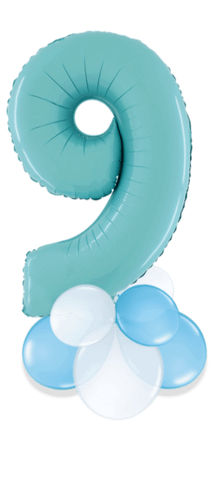 Pastel Blue Big 9 Balloon