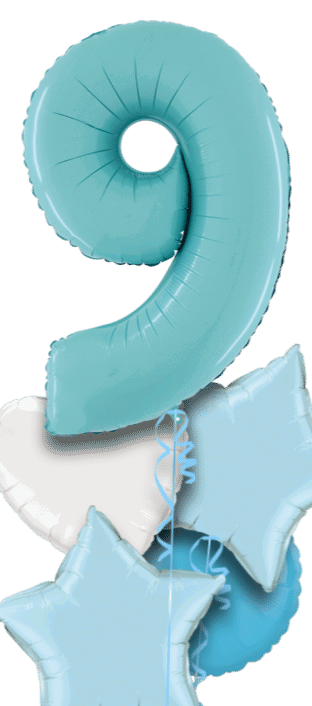 Pastel Blue Big 9 Balloon