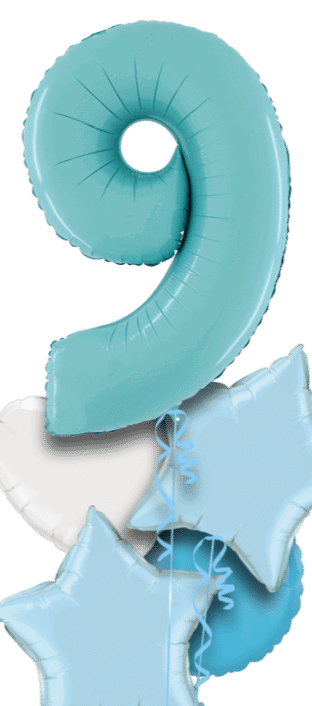 Pastel Blue Big 9 Balloon