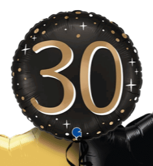 30 Gold and Black Balloon