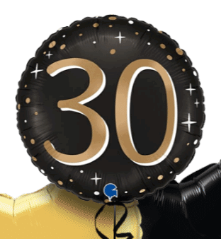 30 Gold and Black Balloon