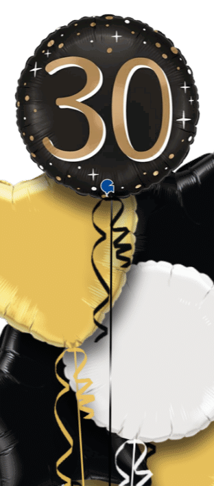 30 Gold and Black Balloon