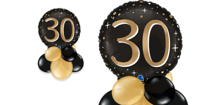 30 Gold and Black Balloon