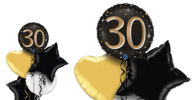 30 Gold and Black Balloon