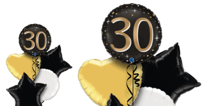 30 Gold and Black Balloon