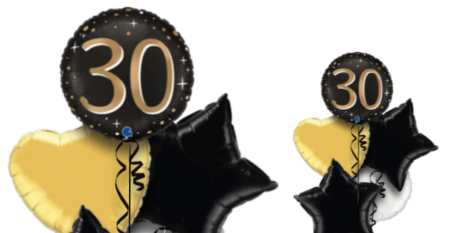 30 Gold and Black Balloon