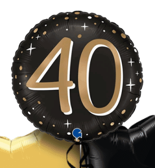 40 Gold and Black Balloon