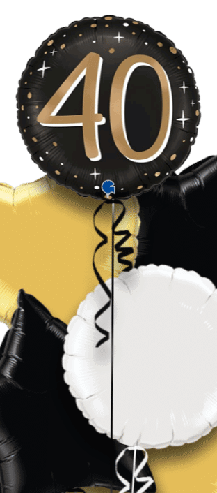 40 Gold and Black Balloon